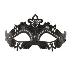 Oogmasker Venetie Glimmende Stenen Zwart