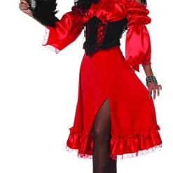 Rode Wijde Standaard Rok Vrouw