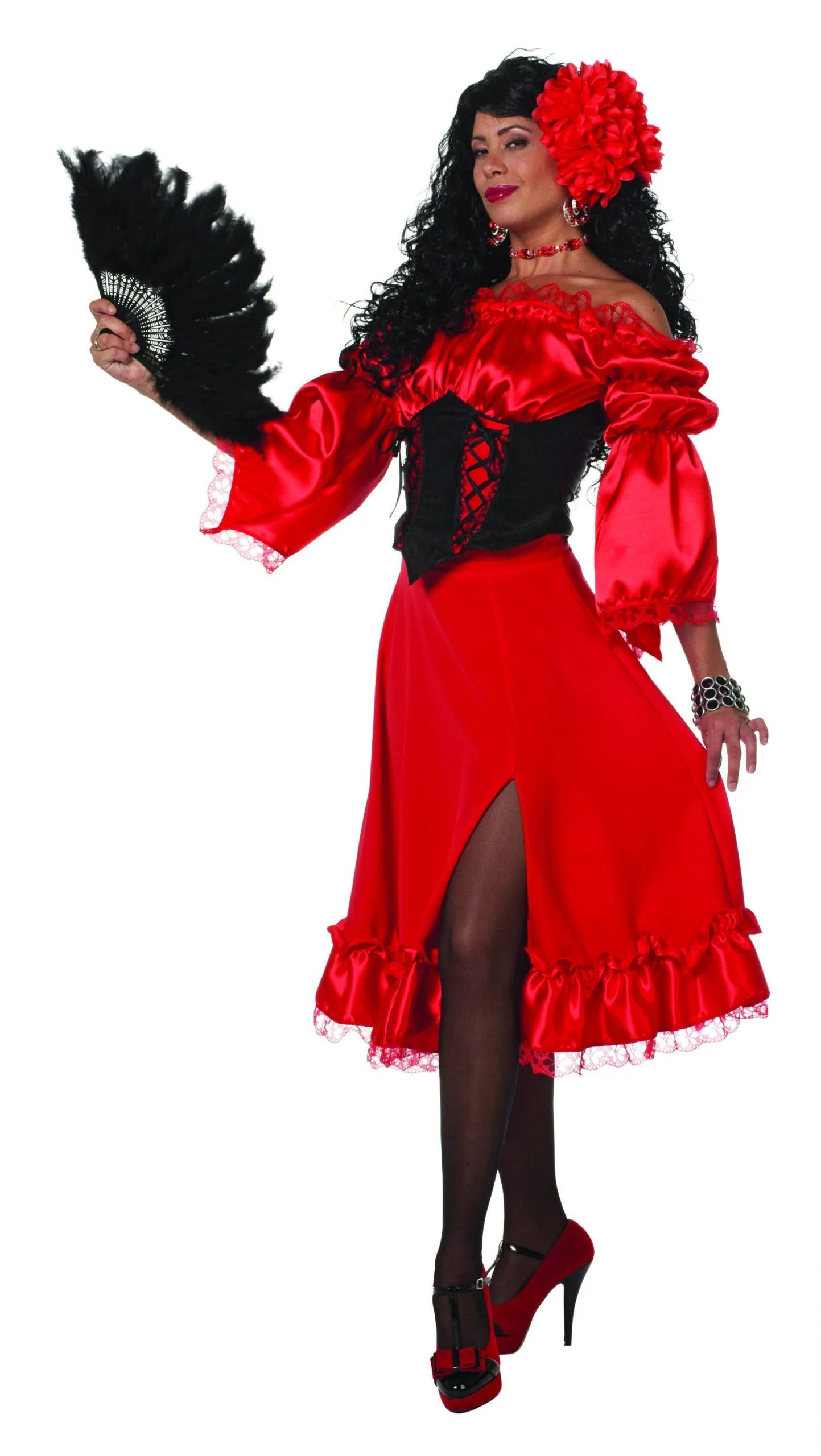 Rode Wijde Standaard Rok Vrouw 1 Rode Wijde Standaard Rok Vrouw