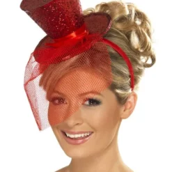 Mini Glitter Hogehoed Rood Vrouw
