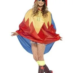 Veelkleurige Papegaai Poncho Kostuum