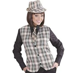 Vest Schotse Ruit Beige -Cosplaykostuum Winkel 9310b e 9