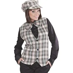 Vest Schotse Ruit Beige -Cosplaykostuum Winkel 9310b g 9