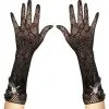 Handschoenen Spinnenweb Met Diamant Schedel