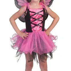 Roze Vlinder Villeintje Meisje Kostuum