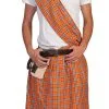 Oranje Schotse Highlander Tartan Man Kostuum