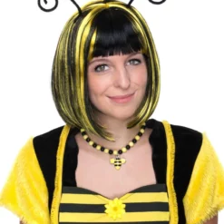 Zwart Gele Pruik Bij