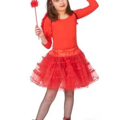 Duivelse Rode Tule Petticoat Meisje