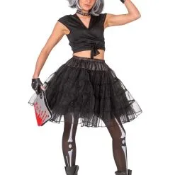 Zwarte Glitter Petticoat Vrouw