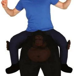 Op De Brede Schouders Van Een Oersterke Gorilla Man Kostuum