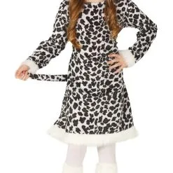 Zwart Witte Sneeuw Luipaard Panter Tibet Meisje Kostuum