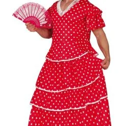 Rode Flamenco Danseres Travestiet Man Kostuum