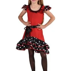 Spaanse Sevilla Flamenco Danseres Meisje Kostuum