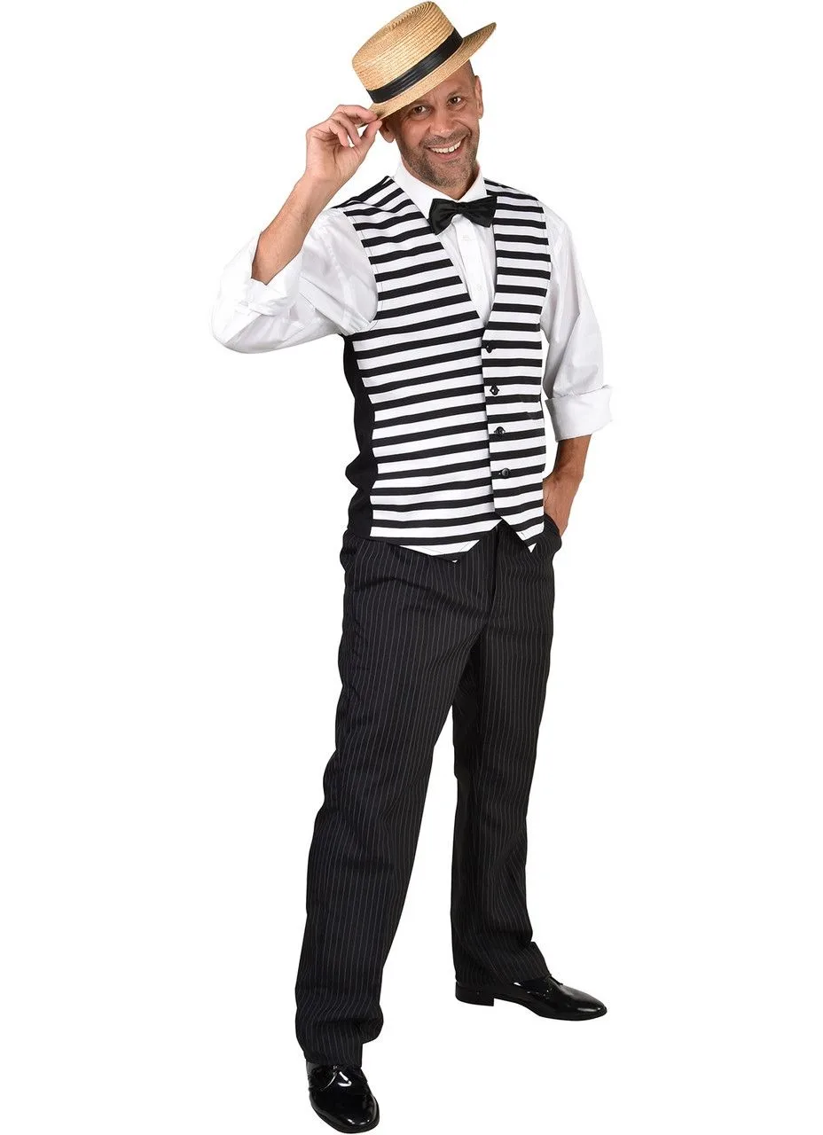 Zwart Wit Gestreepte Gilet Man 1 Zwart Wit Gestreepte Gilet Man