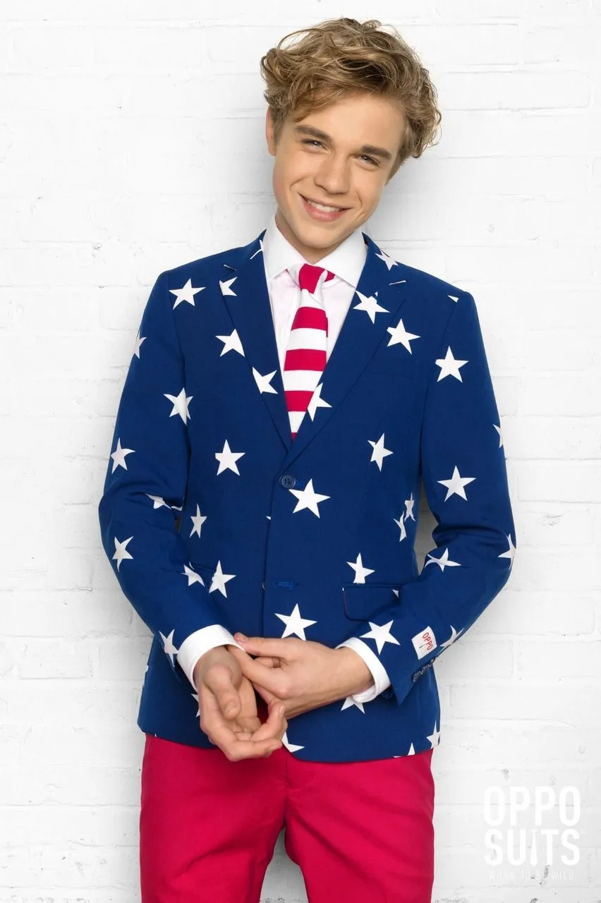 Stars & Stripes USA Tiener Jongen Kostuum 6 Stars & Stripes USA Tiener Jongen Kostuum - Afbeelding 6