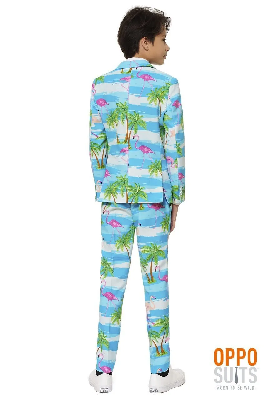 Tropisch Flaminguy Tiener Jongen Kostuum 2 Tropisch Flaminguy Tiener Jongen Kostuum - Afbeelding 2