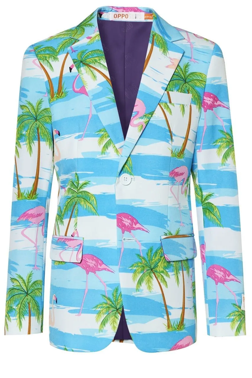 Tropisch Flaminguy Tiener Jongen Kostuum 3 Tropisch Flaminguy Tiener Jongen Kostuum - Afbeelding 3