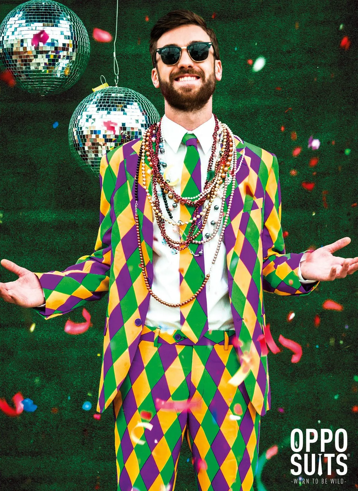 Harleking Ruiten Opposuit Kostuum Man 3 Harleking Ruiten Opposuit Kostuum Man - Afbeelding 3