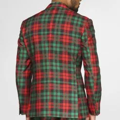 Trendy Tartan Kerst Kleuren Man Kostuum -Cosplaykostuum Winkel osui 0098 7 14