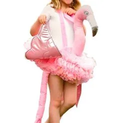 Op De Rug Van Een Roze Flamingo Meisje Kostuum