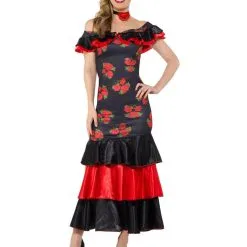 Bloemrijk Flamenco Danseres Carmen Vrouw Kostuum