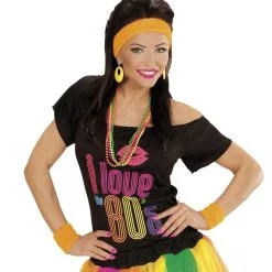 Atletische 80s Zweetband Set Neon Oranje -Cosplaykostuum Winkel wdm1014 05834 d 7