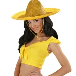 Sombrero 48cm, Geel -Cosplaykostuum Winkel wdm1014 1429h b 1