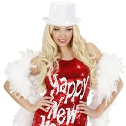 Hoge Hoed Wit, Fluweel -Cosplaykostuum Winkel wdm1014 1435b d 1