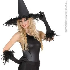 Handschoenen Met Veren, Zwart -Cosplaykostuum Winkel wdm1014 1446f b 3