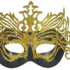 Oogmasker, Carnaval Zwart Met Goud Opgezet