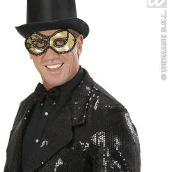 Oogmasker, Zwart / Goud Met Kant Op Ogen -Cosplaykostuum Winkel wdm1014 6431h c 1