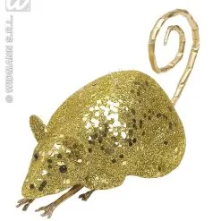 Glitter Muis Goud 12 Centimeter