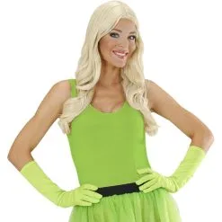 Handschoen Lang Neon, Groen -Cosplaykostuum Winkel wdm1014 9502g b