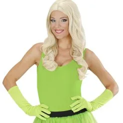 Handschoen Lang Neon, Groen -Cosplaykostuum Winkel wdm1014 9502g c