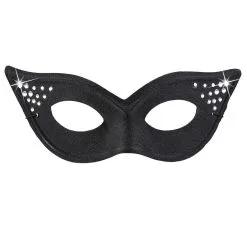 Hot Cat Oogmasker Kat Glamour Met Strass, Zwart