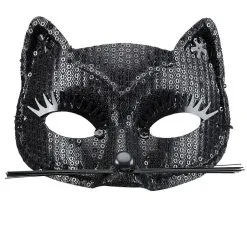 Ms Purrr Oogmasker Kat Met Zwarte Pareltjes