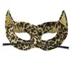 Sexy Oogmasker Fluweel Luipaard Met Gouden Glitters