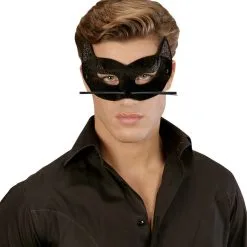 Sexy Oogmasker Fluweel Zwarte Panter Met Glitters -Cosplaykostuum Winkel wdm1516 03637 c 1