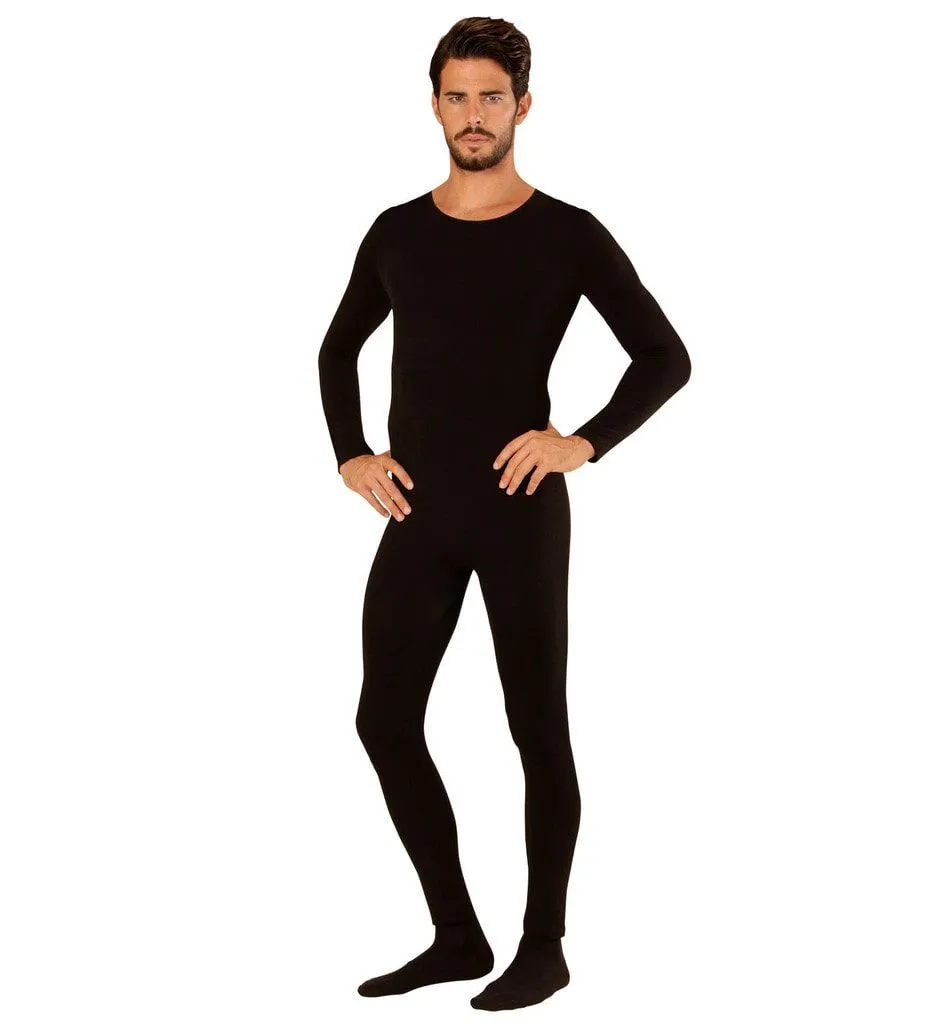 Unicolor Bodysuit Zwart Man Kostuum 2 Unicolor Bodysuit Zwart Man Kostuum - Afbeelding 2