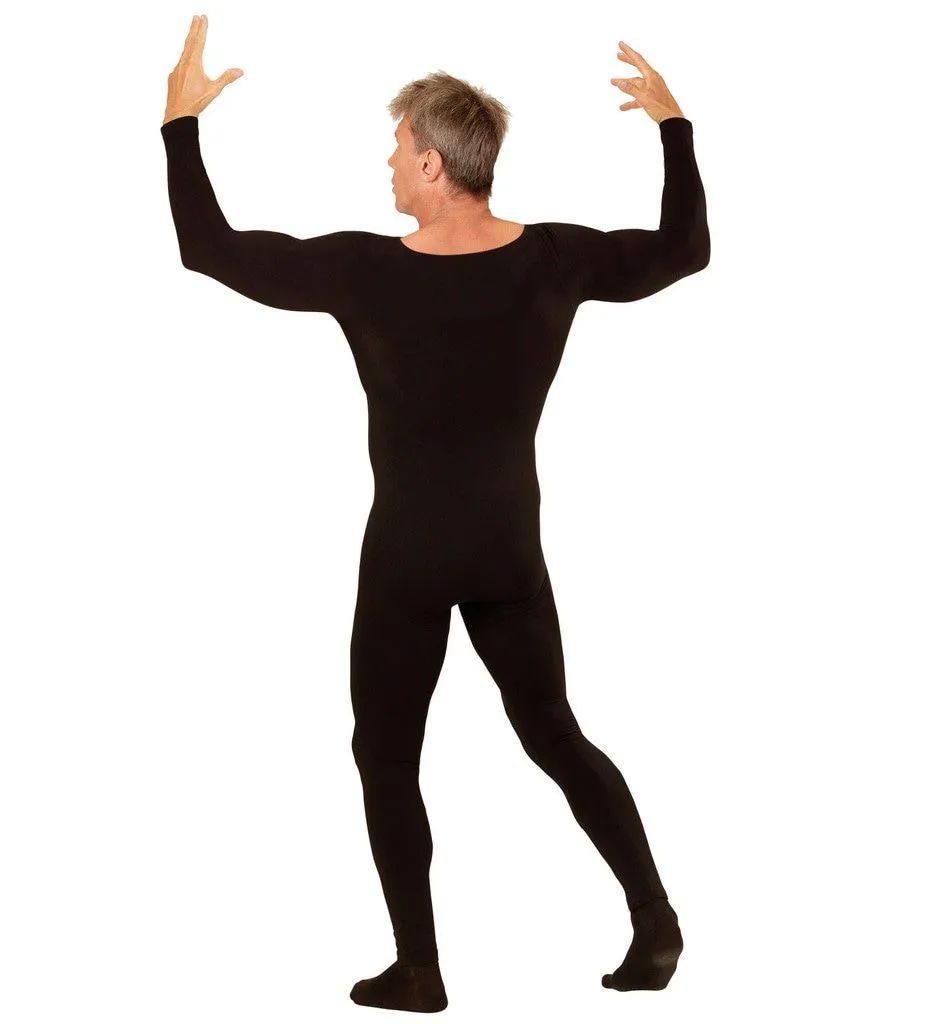 Unicolor Bodysuit Zwart Man Kostuum 5 Unicolor Bodysuit Zwart Man Kostuum - Afbeelding 5