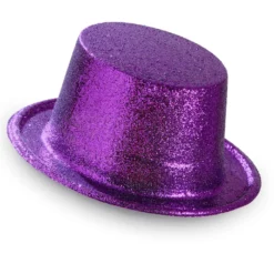 Showmaster Glitter Hoge Hoed, Paars
