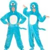Dieren Onesie Pluche Blauwe Leeuw Kostuum