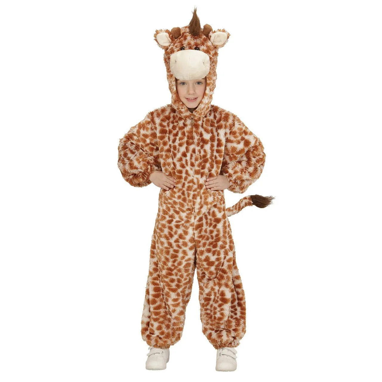 Jumpsuit Met Kap En Masker 98 Centimeter Eindeloos Lange Giraf Kind Kostuum 2 Jumpsuit Met Kap En Masker 98 Centimeter Eindeloos Lange Giraf Kind Kostuum - Afbeelding 2