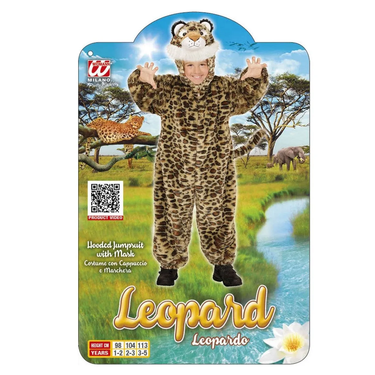 Jumpsuit Met Kap En Masker 98 Centimeter Savanne Luipaard Kind Kostuum 3 Jumpsuit Met Kap En Masker 98 Centimeter Savanne Luipaard Kind Kostuum - Afbeelding 3