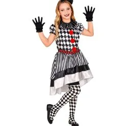 Speelse Harlekijn Pop Kind Meisje Kostuum