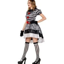 Stille Harlekijn Pop Zwart Wit Vrouw Kostuum -Cosplaykostuum Winkel wdm 2021 090n 5 2