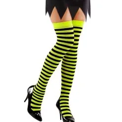 Kniekousen Extra Lang Gestreept, Neon Geel -Cosplaykostuum Winkel wdm 2021 186a 2