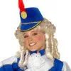 Blauwe Majorette Hoed Met Rode Veer