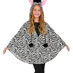 Duizelingwekkende Strepen Poncho Zebra Kind Kind