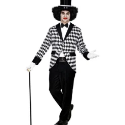 Eenzame Mime Clown Zwart Wit Man -Cosplaykostuum Winkel wdm 2021 4831 4 3
